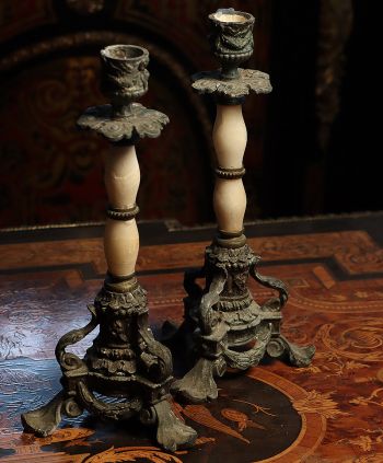 Antyczne świeczniki francuskie XIXw sklep online internetowy #antyki #antiques