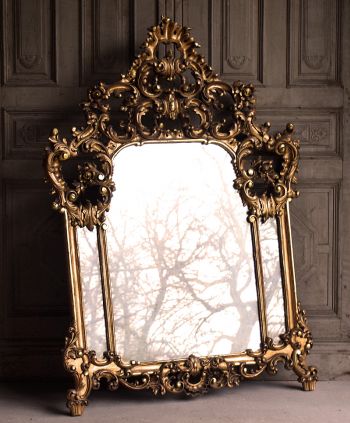 Antyczne drewniane włoskie lustro złocone pałacowe kominkowe ok 1900r Empire Antyki sklep online dekoracje #dekoracje