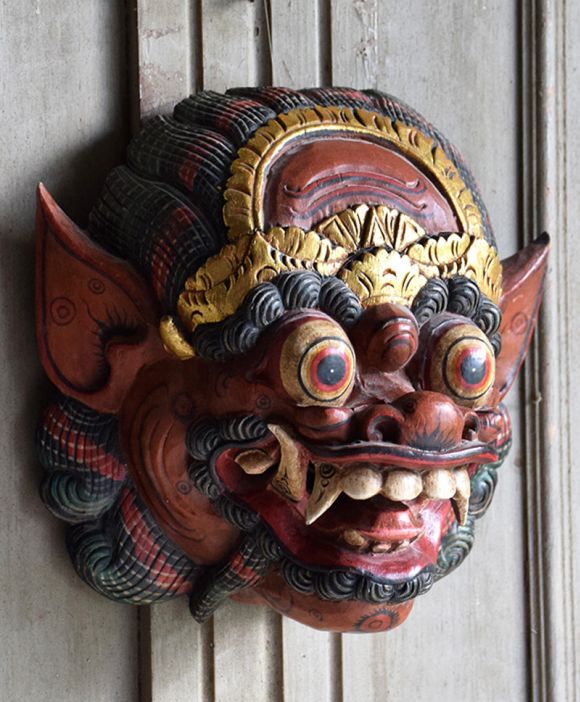 Antyczna maska chińska diabeł smok ręcznie malowana złocone sklep online z antykami Empire Antyki #antyki #dekoracje